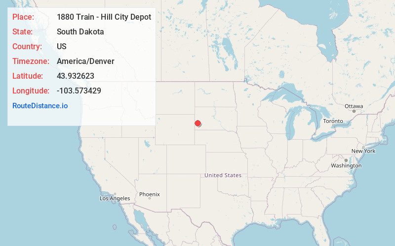 Map of 1880 Train - Hill City Depot