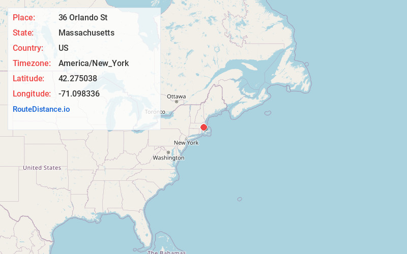 Map of 36 Orlando St