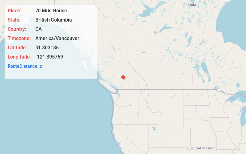 Map of 70 Mile House