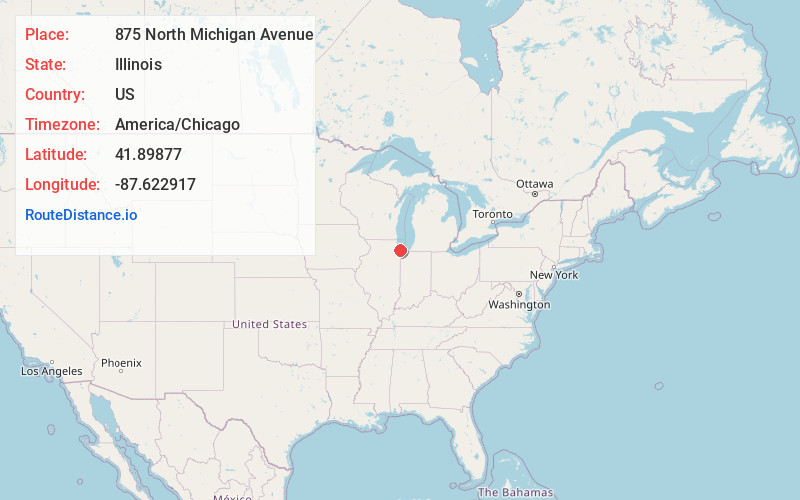 Map of 875 North Michigan Avenue