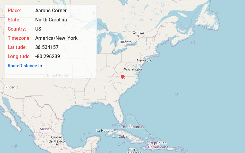 Map of Aarons Corner