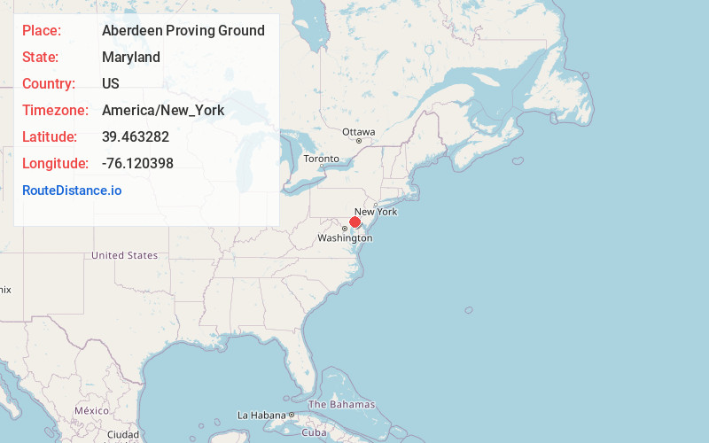Map of Aberdeen Proving Ground