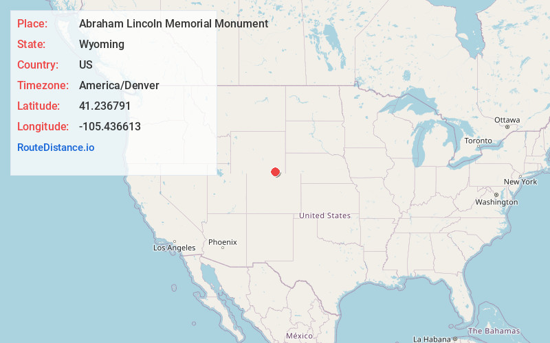 Map of Abraham Lincoln Memorial Monument