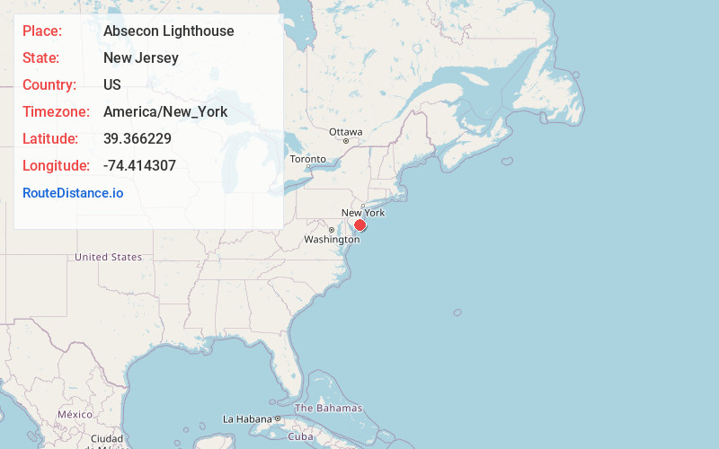 Map of Absecon Lighthouse