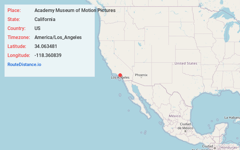 Map of Academy Museum of Motion Pictures