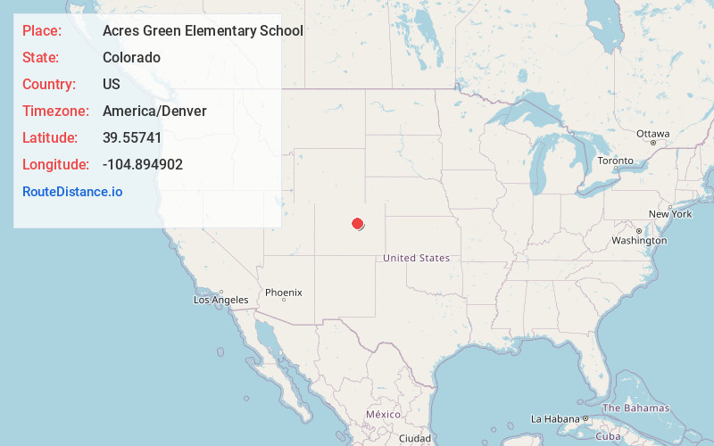 Map of Acres Green Elementary School