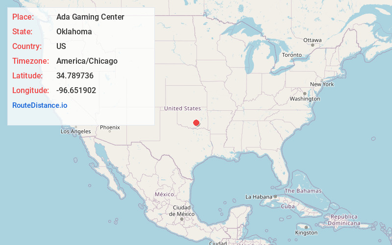 Map of Ada Gaming Center