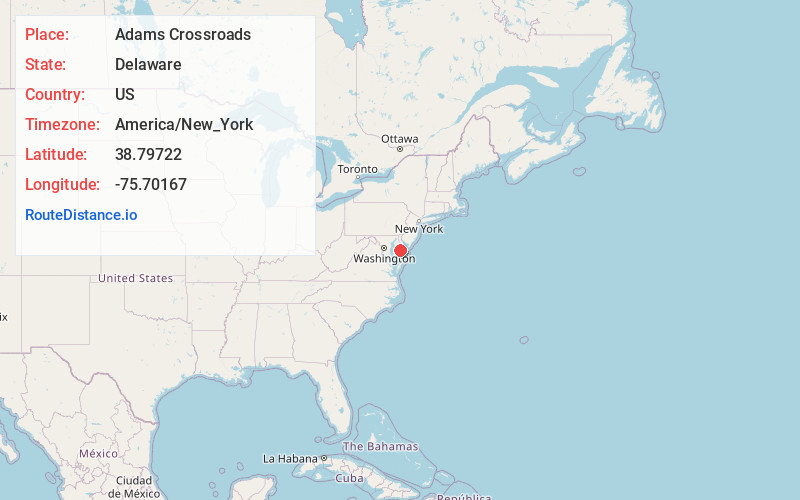 Map of Adams Crossroads