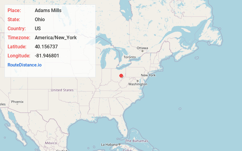Map of Adams Mills