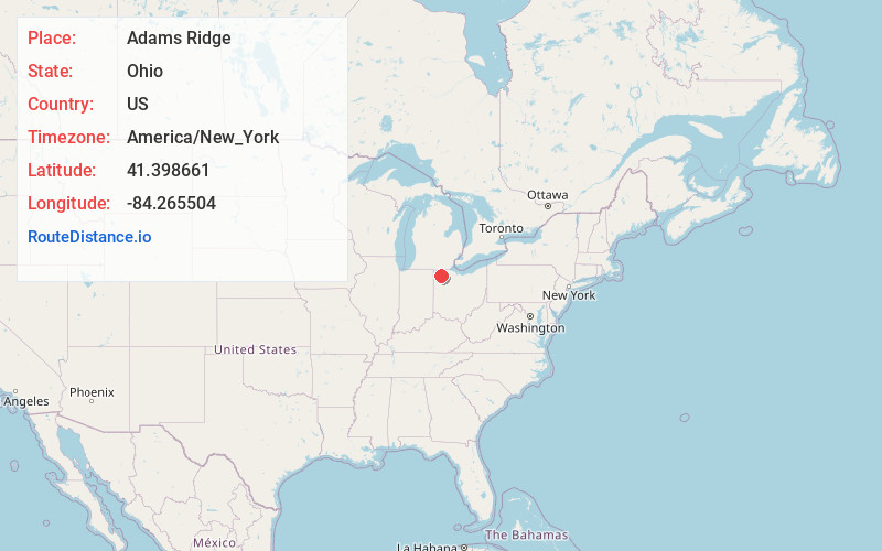 Map of Adams Ridge