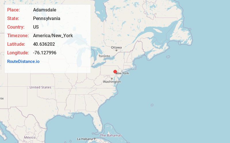 Map of Adamsdale