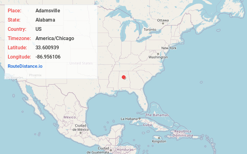 Map of Adamsville