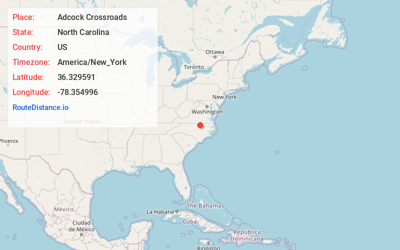 Map of Adcock Crossroads