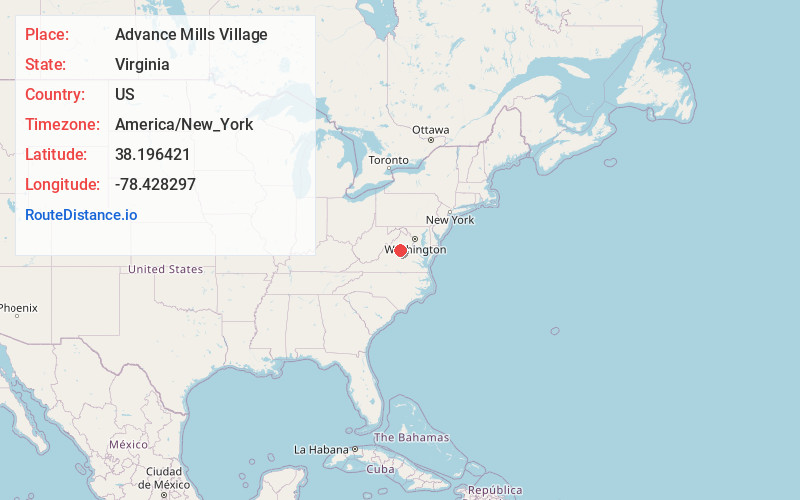 Map of Advance Mills Village
