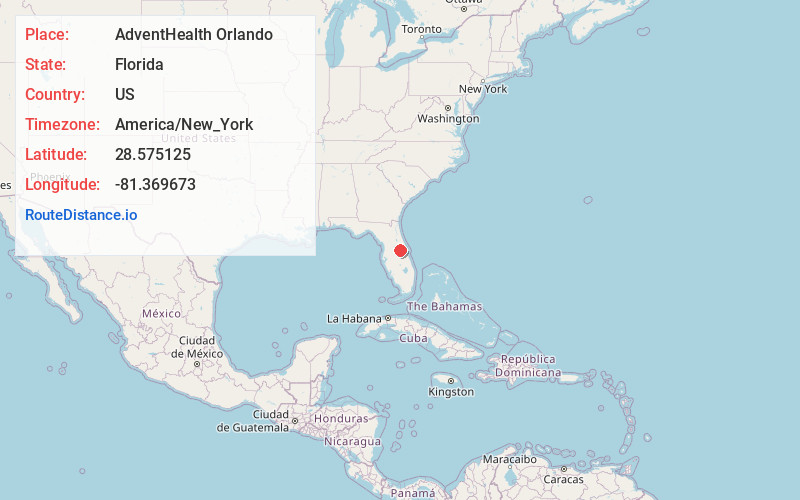 Map of AdventHealth Orlando