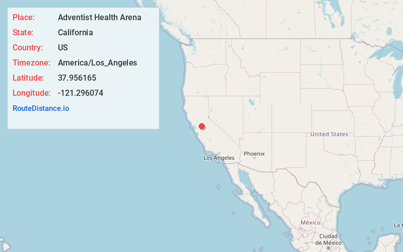 Map of Adventist Health Arena