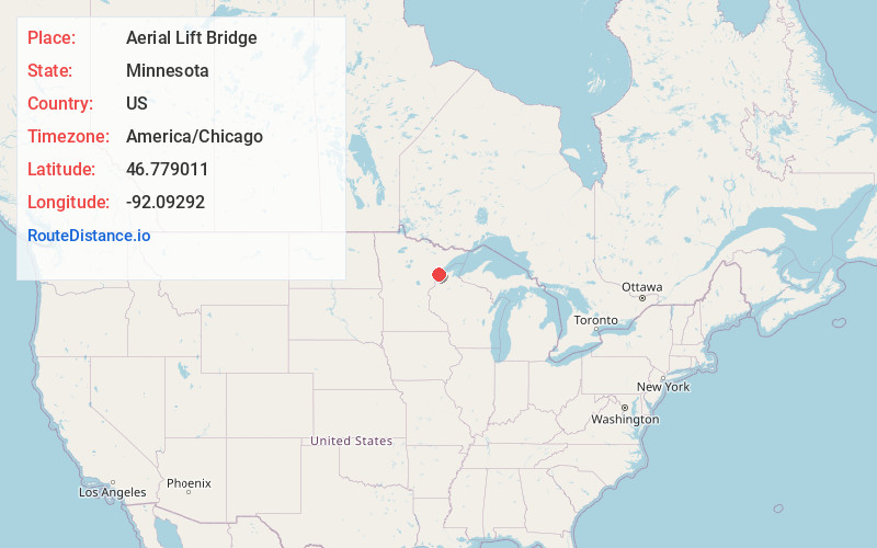 Map of Aerial Lift Bridge