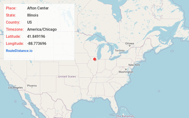 Map of Afton Center