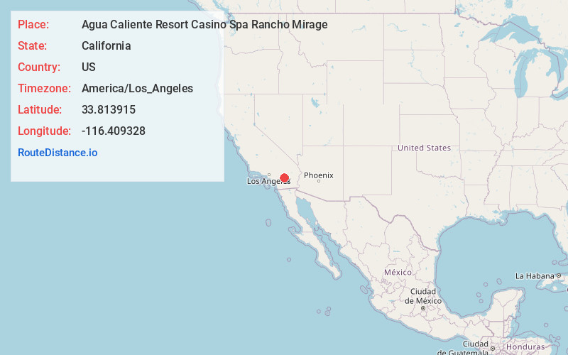 Map of Agua Caliente Resort Casino Spa Rancho Mirage