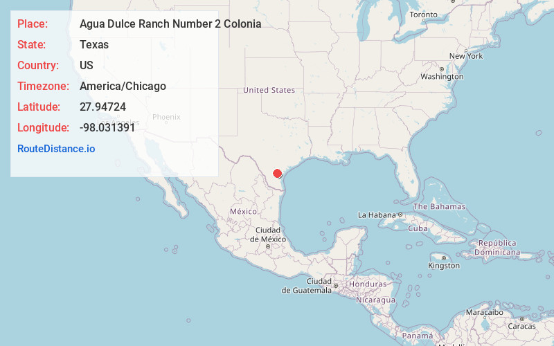 Map of Agua Dulce Ranch Number 2 Colonia
