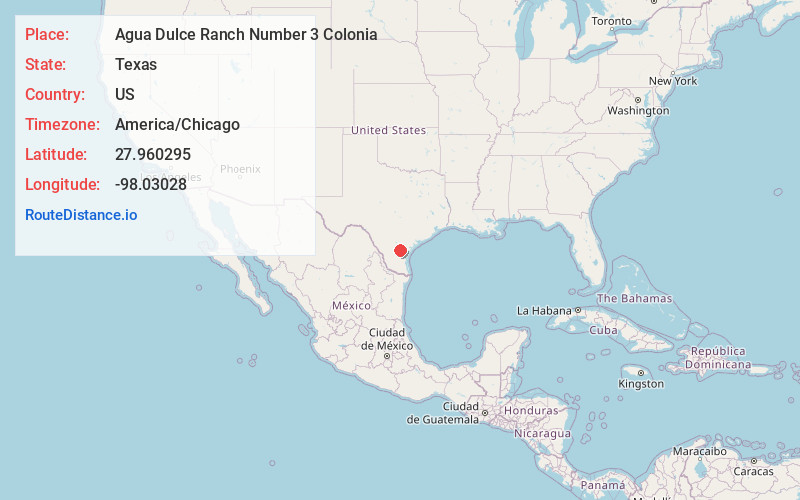 Map of Agua Dulce Ranch Number 3 Colonia