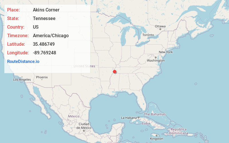 Map of Akins Corner