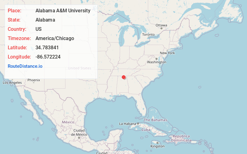 Map of Alabama A&M University