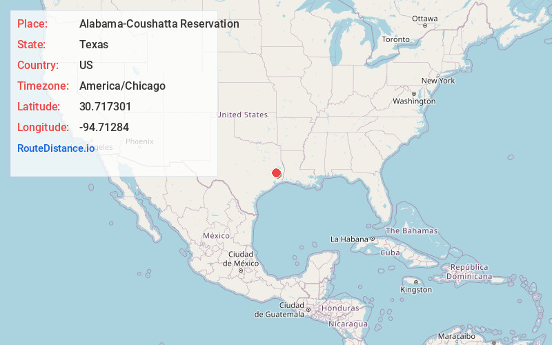 Map of Alabama-Coushatta Reservation