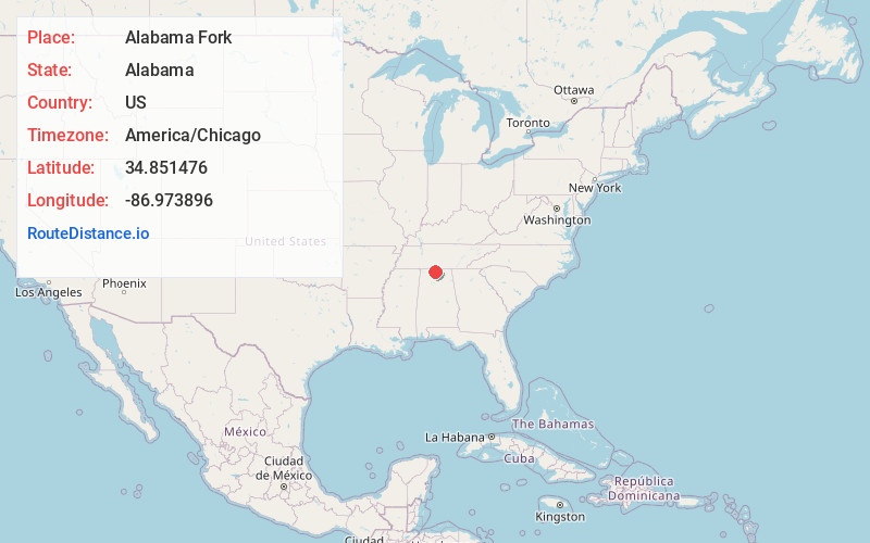 Map of Alabama Fork