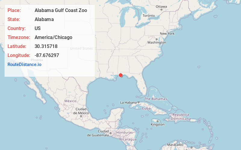 Map of Alabama Gulf Coast Zoo