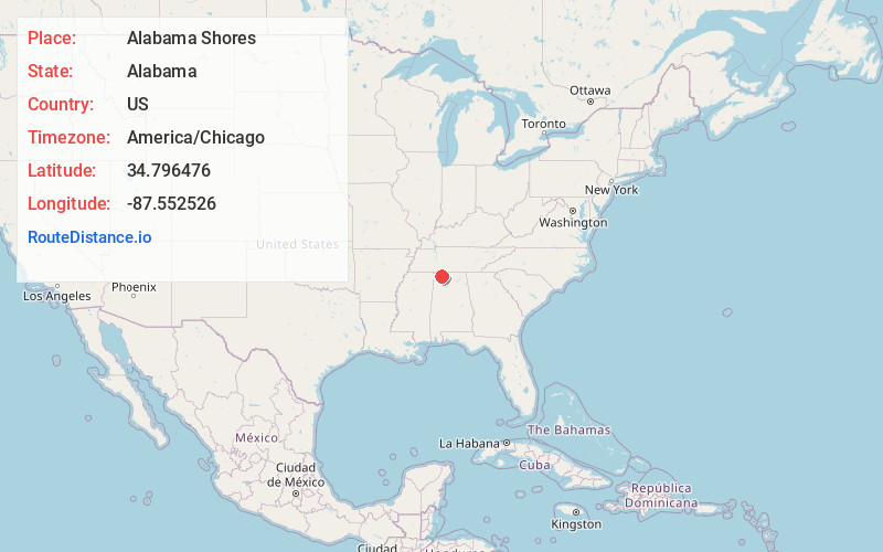Map of Alabama Shores