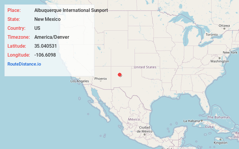 Map of Albuquerque International Sunport