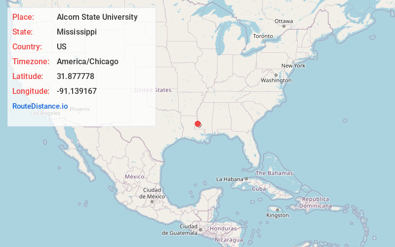 Map of Alcorn State University