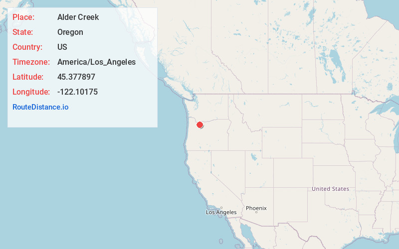 Map of Alder Creek