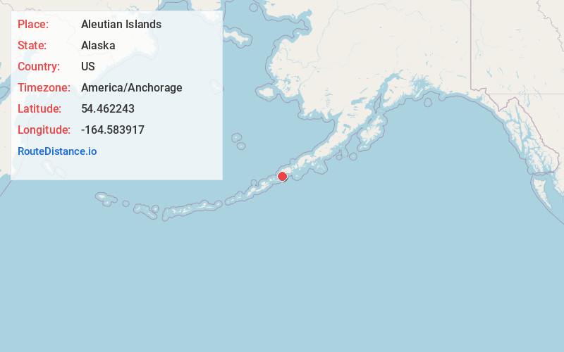 Map of Aleutian Islands