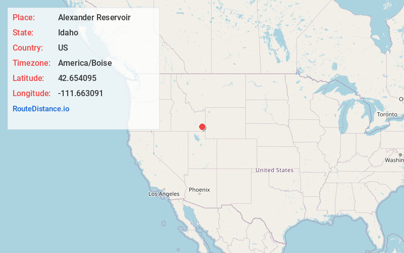 Map of Alexander Reservoir