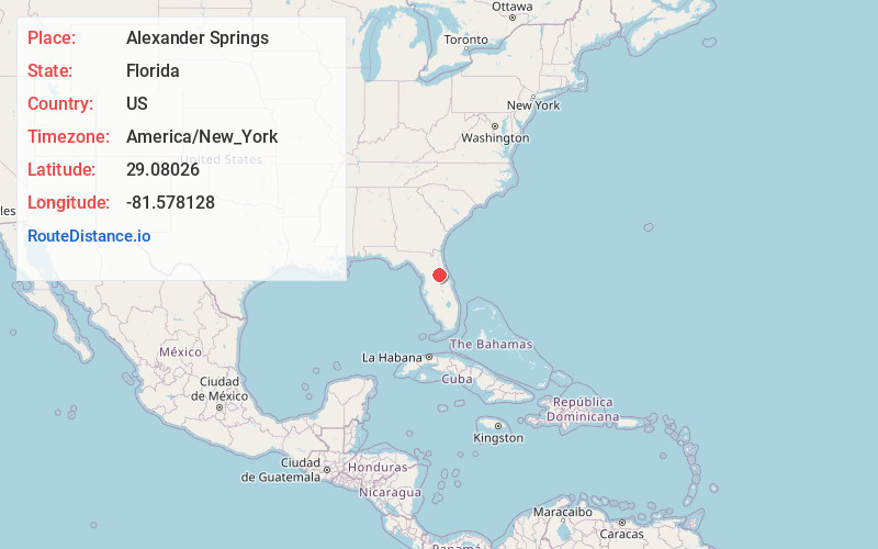 Map of Alexander Springs