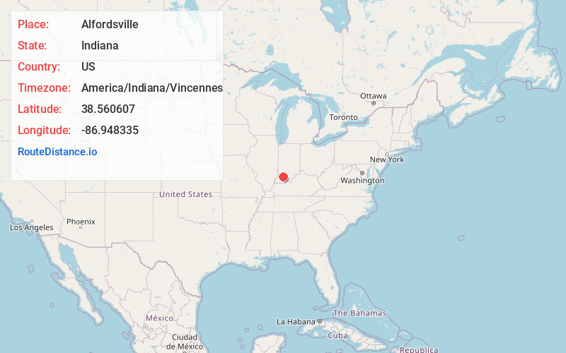 Map of Alfordsville