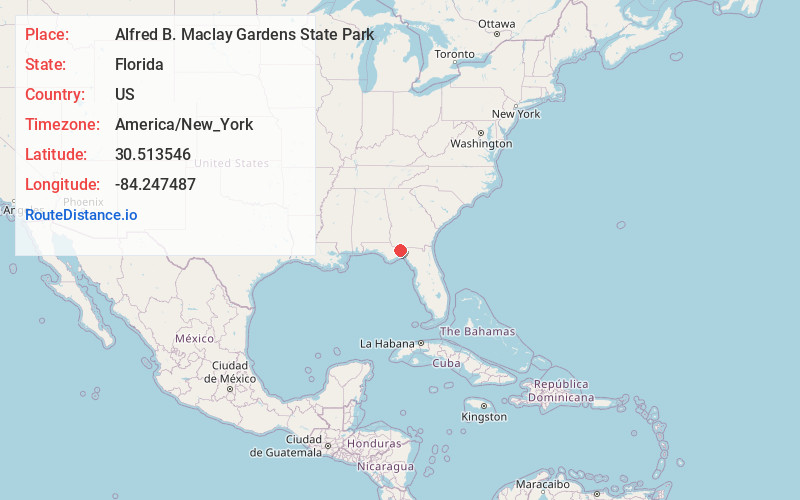 Map of Alfred B. Maclay Gardens State Park