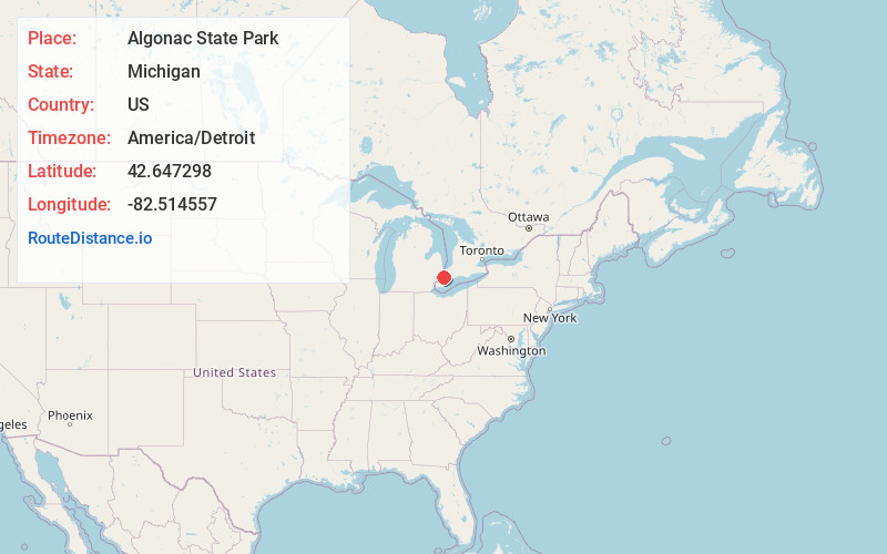 Map of Algonac State Park