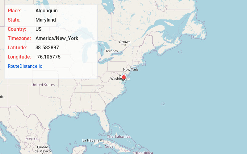 Map of Algonquin