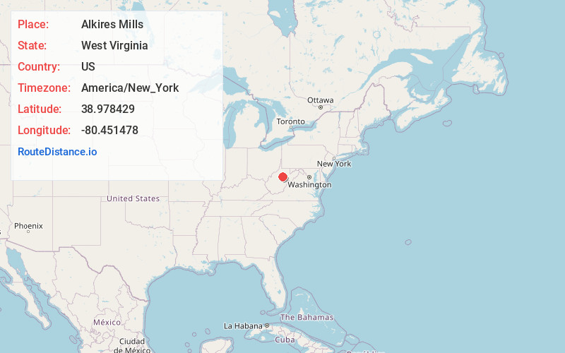 Map of Alkires Mills