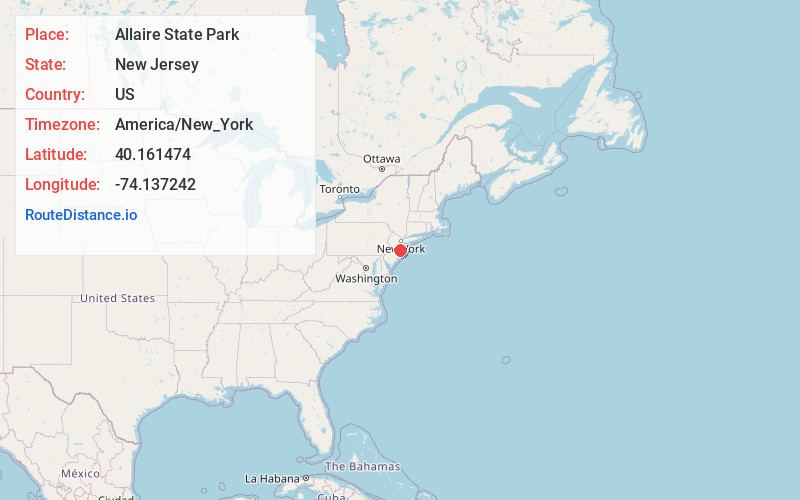 Map of Allaire State Park