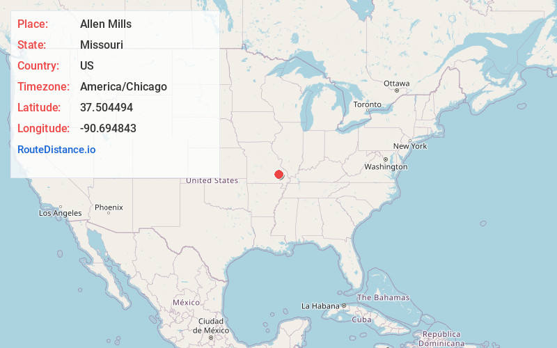 Map of Allen Mills