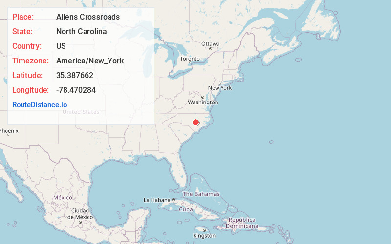 Map of Allens Crossroads