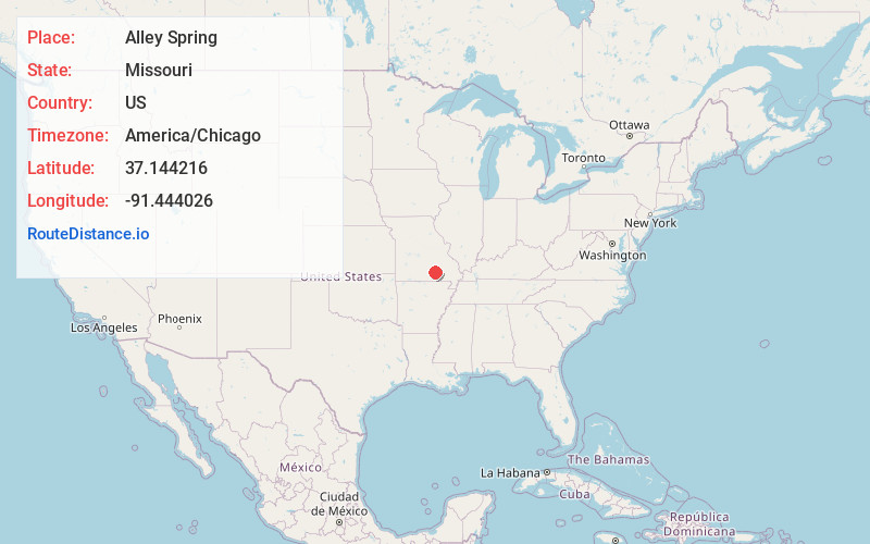 Map of Alley Spring