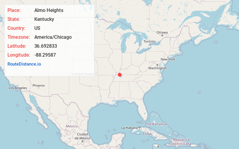 Map of Almo Heights