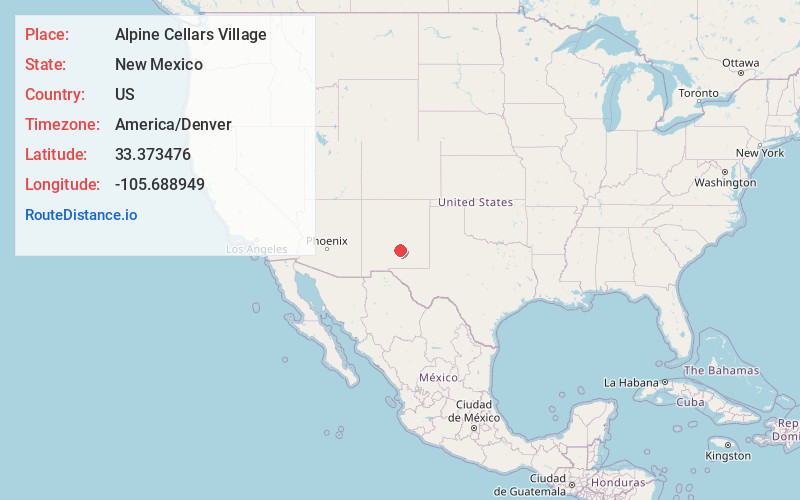 Map of Alpine Cellars Village