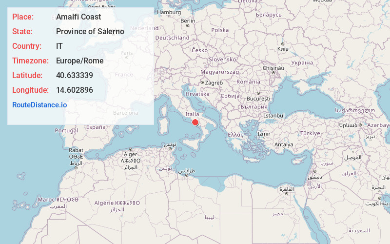 Map of Amalfi Coast