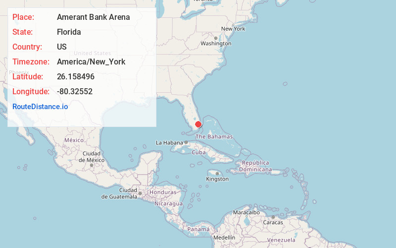 Map of Amerant Bank Arena